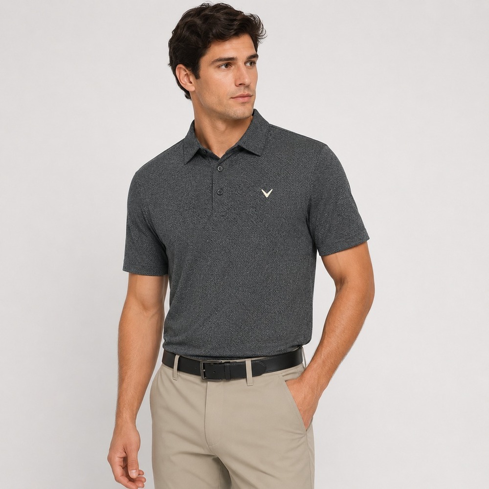 Callaway Performance‎ Stretch Polo Shirt Men's Small Opti-Dri Black Heather Golf